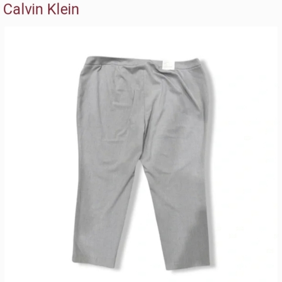 Calvin Klein | Women's Plus Size Straight Slim Tapered Leg Pants - Heather Grey - Picture 3 of 6